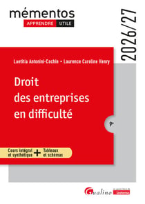 Droit des entreprises en difficulte - un cours clair, structure et accessible pour l'etudiant
