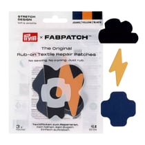 Lot de 3 patchs de réparation Rub on Patch Fabpatch Prym - Stretch éclair, nuage