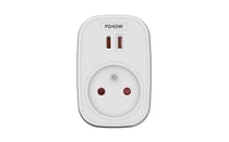Prise murale + 2 USB-C 45W Mobility Labs - Blanc