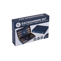 Backgammon noyer bleu 38cm - Jeu de société à deux -  Jeu de pion - Engelhart