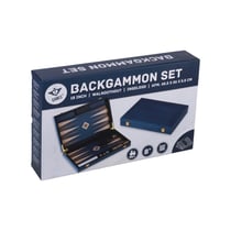 Backgammon noyer bleu 48cm - Jeu de société à deux -  Jeu de pion - Engelhart
