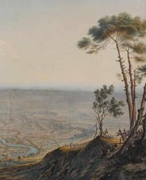 Vue panoramique de Rome par Bagetti : L'entrée des Français le 11 février 1798