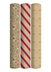 Rouleau papier cadeau Pictura - Beige & rouge