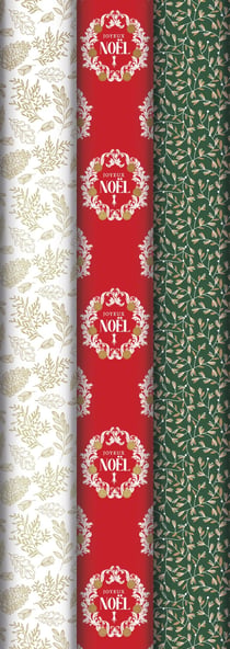 Rouleau de papier cadeau Clairefontaine - Noël - Modèles aléatoires - Vendu à l'unité