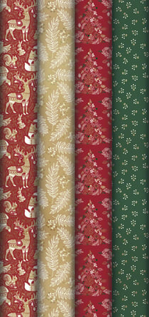 Rouleau de papier cadeau Kraft Clairefontaine - Red forest - Modèles aléatoires - Vendu à l'unité