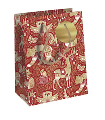 Sac d'emballage cadeau Clairefontaine - Red forest - Taille moyenne - 21,5 x 10,2 x 25,3 cm 