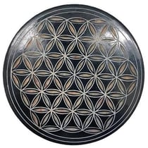 Plateau en stéatite Galeo concept - Fleur de vie - noir