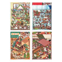 Cosy stickers Kawaii Noël - Autocollants et scène minature - Grand format - Modèles assortis