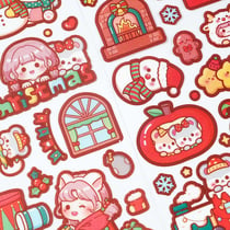 Lot de 2 planches d'autocollants - Kawaii Noël