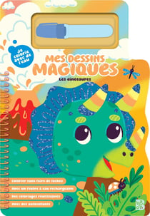 Je colorie avec de l'eau : Mes dessins magiques - Les dinosaures