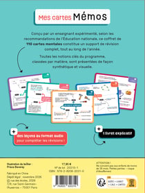 Boîte - Mes cartes mémo CM1 : 110 cartes illustrées pour réviser tout le programme