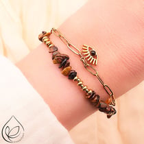 Bracelet Horus doré oeil de tigre - Camille Ambiance Nature