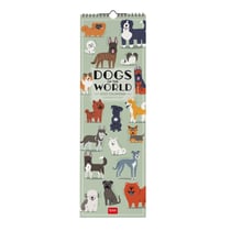 Calendrier mural 2027 Legami - Chiens du monde - 16 x 49 cm
