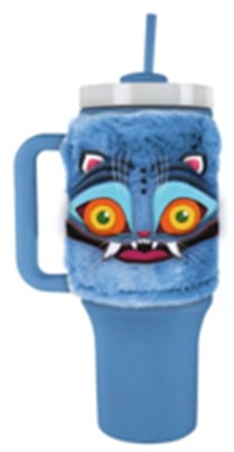 Tumbler XL fuzzy avec anse + paille Pyramid - K-Pop Demon Hunters Derpy - 1200 ml