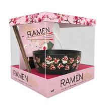 Coffret Ramen - Avec plus de 30 recettes de cuisine japonaise ! : Un bol et une cuillère en céramique, une paire de baguettes en bois et un livre de 80 pages