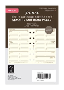 Recharge agenda semainier Filofax