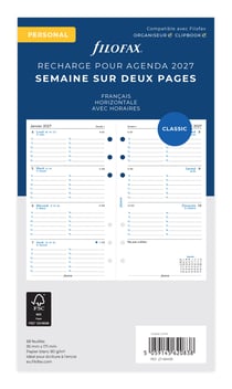 Recharge agenda semainier Filofax