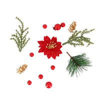 Assortiment éclat avec poinsettia en velours Artyfêtes