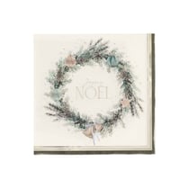 16 serviettes cocktail Artyfêtes - Couronne Joyeux Noël
