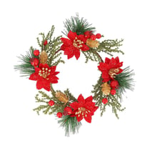 Couronne éclat avec poinsettias Artyfêtes - Ø 19 cm