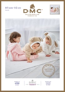 Brochure tricot DMC - Modèle 6900 Teddy - 0-3 mois à 1-2 ans