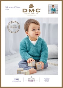 Brochure tricot DMC - Modèle 6901 Teddy - 0-3 mois à 1-2 ans