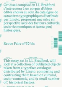 Revue faire, regarder le graphisme n.30 : Donner corps : Le specimen typographique chez Lineto