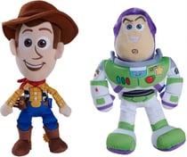 ASSORTIMENT DE 2 PELUCHES DISNEY TOY STORY 5 WOODY ET BUZZ 25cm