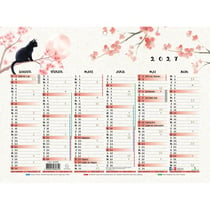 Calendrier semestriel Exacompta - 29,5 x 22 cm - Sapporo