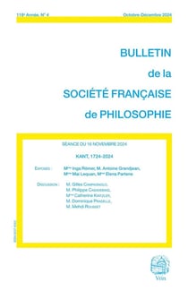 Bulletin de la Société française de philosophie n.118 : Kant, 1724-2024 (édition 2024)