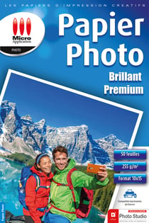 50 feuilles papier photo brillant - 10 x 15 cm - Premium - 255 g/m²