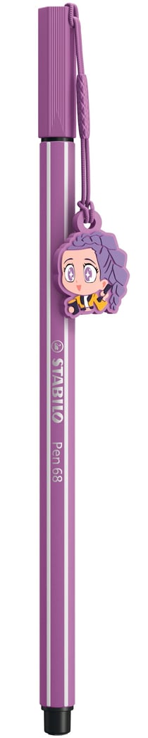 Stylo feutre STABILO - Pen 68 - KPop Demon Hunters - mauve + 1 pendentif charm