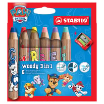 Lot de 6 crayons STABILO - Woody - Pat' Patrouille + 1 taille-crayon