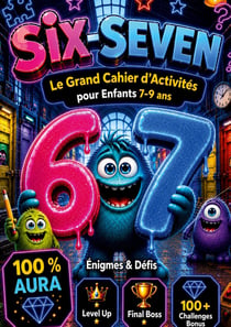 67 Six-Seven: Le Grand Cahier d'Activités 100% Aura pour Enfants 7-9 Ans : Énigmes & Défis, Sudoku, Labyrinthes, Mots Mêlés, Level Up, Final Boss, 100+ Challenges Bonus | Idée Cadeau Garçon et Fille