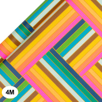 Papier cadeau Pictura - Multi striures - 70 x 400 cm