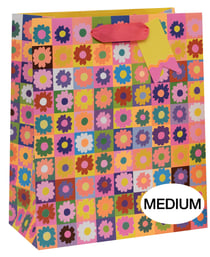 Sac cadeau Pictura - Carré pétales Pop - Taille M