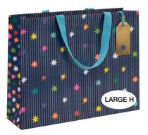 Sac cadeau Pictura - guirlande étoiles bleues - Taille L 10  27 x 35 cm