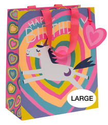 Sac cadeau Pictura - Licorne arc-en-ciel - Taille L