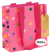 Sac cadeau Pictura - guirlande étoiles roses - Taille S 6 x 14 x 14 cm