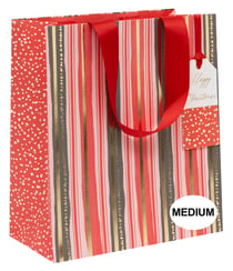 SAC CADEAUX RAYURES ROUGES S DYMENT M