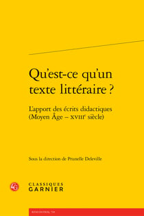 Qu'est-ce qu'un texte litteraire ? L'apport des écrits didactiques