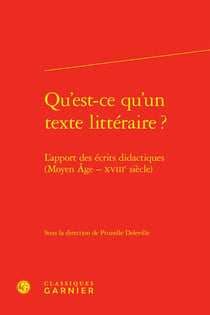 Qu'est-ce qu'un texte litteraire ? L'apport des écrits didactiques