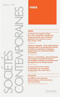 Revue sociétés contemporaines n.139 : Varia