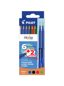 Lot de 6 + 2 recharges Pilot - FriXion ball 