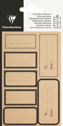 28 étiquettes kraft adhésives - Clairefontaine