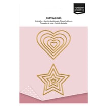 Lot de 6 dies de découpage : étoiles/coeurs - Vaessen Creative