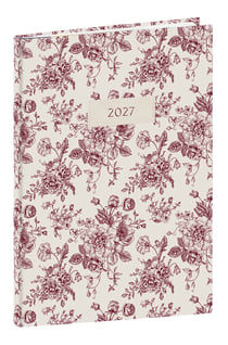 Agenda semainier 2027 Cultura - 10 x 15 cm - Fleurs rouges