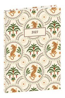 Agenda semainier 2027 Cultura - Rose - 10 x 15 cm - Palmier léopard