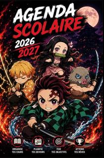 Agenda scolaire 2026-2027 demon slayer - organisateur scolaire - planificateur hebdomadaire pratique