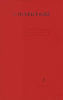 Inventaire n°1. Automne 2014
